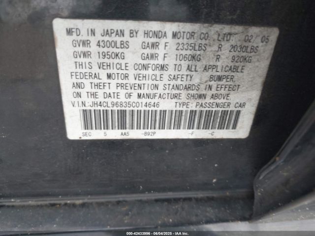 2005 ACURA TSX JH4CL96835C014646 Photo 8