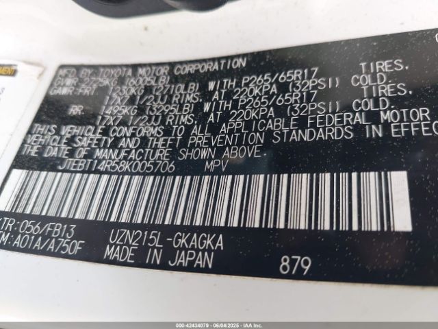 2008 TOYOTA 4RUNNER JTEBT14R58K005706 Photo 8