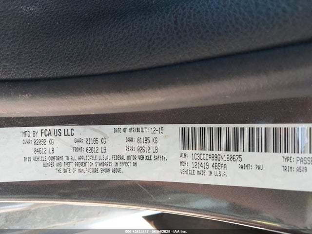 Chrysler 200 Limited 2016 1C3CCCAB9GN160675 Image 9