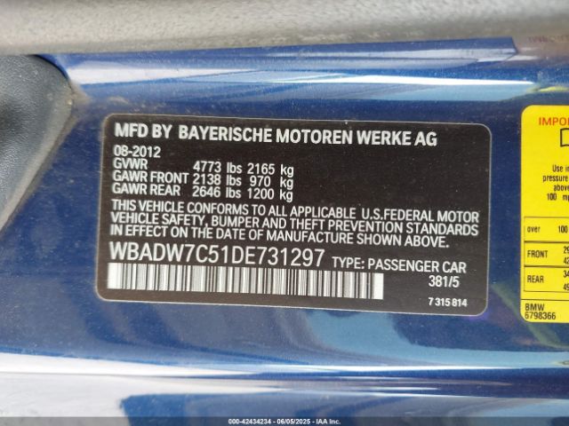 2013 BMW 328I WBADW7C51DE731297 Photo 8