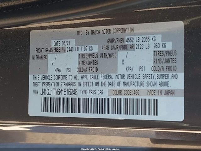 2021 MAZDA MAZDA6 JM1GL1TY6M1616248 Photo 8