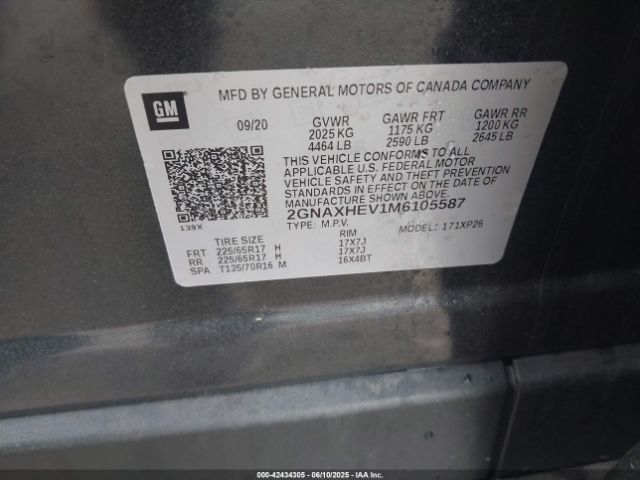 2021 CHEVROLET EQUINOX 2GNAXHEV1M6105587 Photo 8