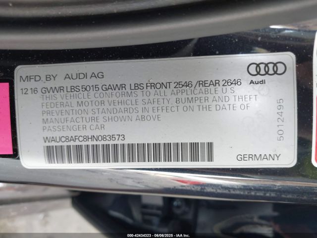 2017 AUDI A6 WAUC8AFC8HN083573 Photo 8