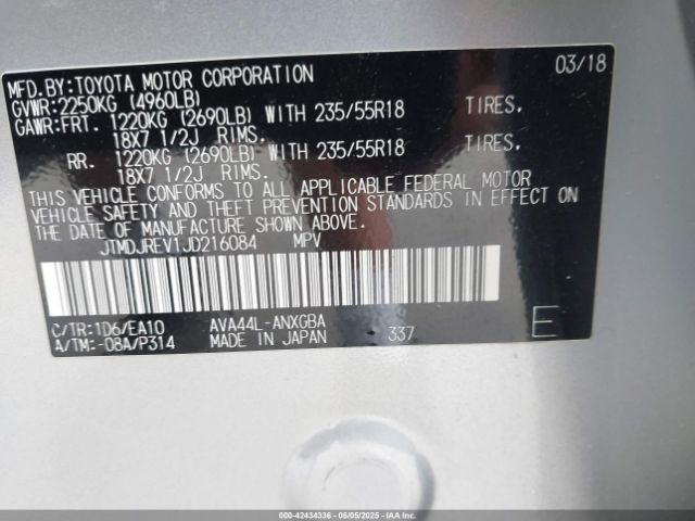 2018 TOYOTA RAV4 HYBRID JTMDJREV1JD216084 Photo 8