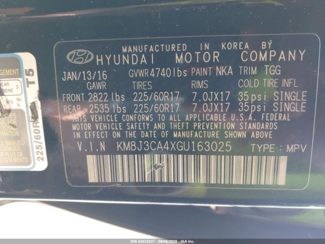 2016 HYUNDAI TUCSON KM8J3CA4XGU163025 Photo 8