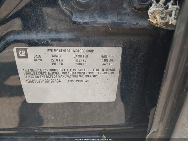 2008 CADILLAC CTS 1G6DV57V180197194 Photo 8
