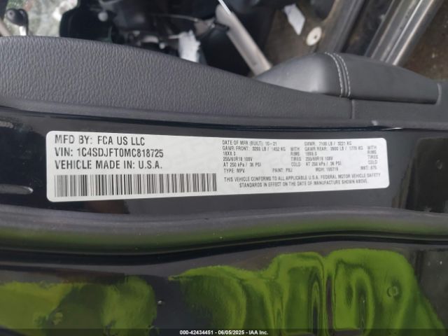 2021 DODGE DURANGO 1C4SDJFT0MC818725 Photo 8