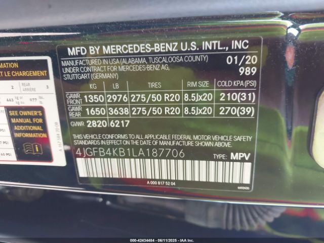 2020 MERCEDES-BENZ GLE 350 4JGFB4KB1LA187706 Photo 8