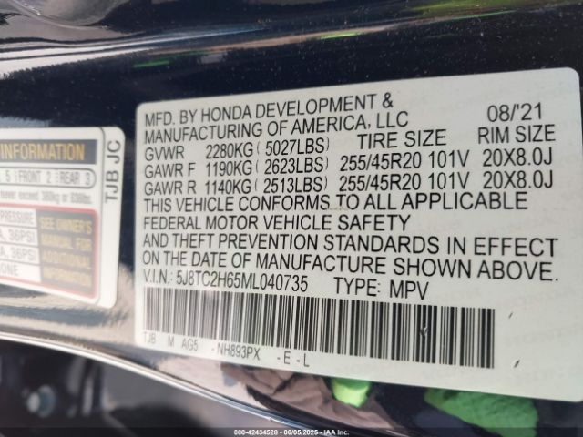 2021 ACURA RDX 5J8TC2H65ML040735 Photo 8