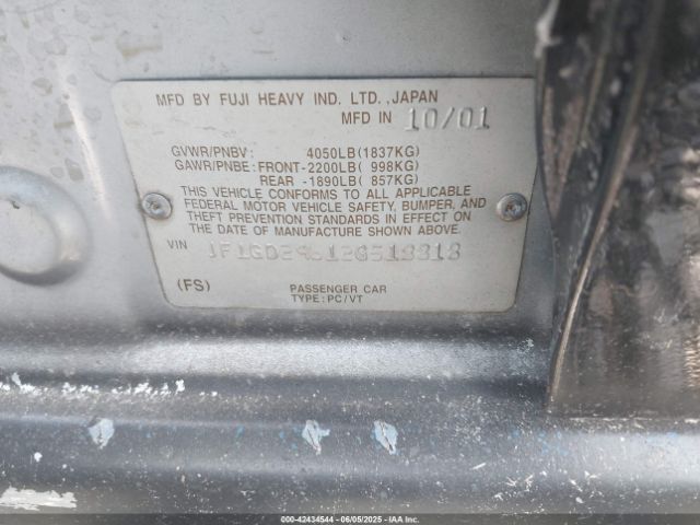 2002 SUBARU IMPREZA JF1GD29612G518818 Photo 8