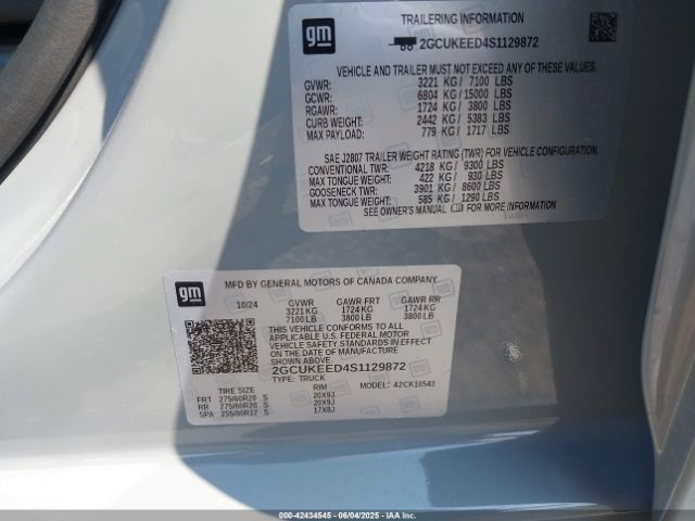 2GCUKEED4S1129872 Chevrolet l84