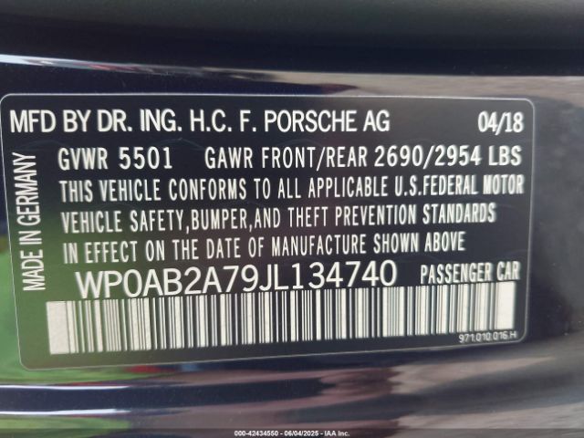 2018 PORSCHE PANAMERA WP0AB2A79JL134740 Photo 8