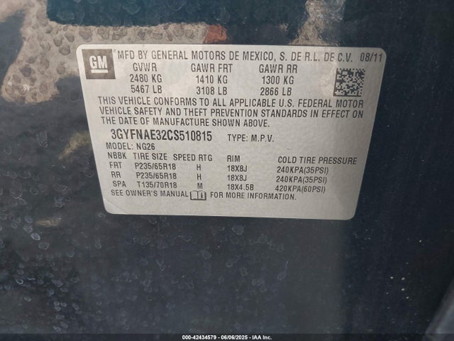 2012 CADILLAC SRX 3GYFNAE32CS510815 Photo 8