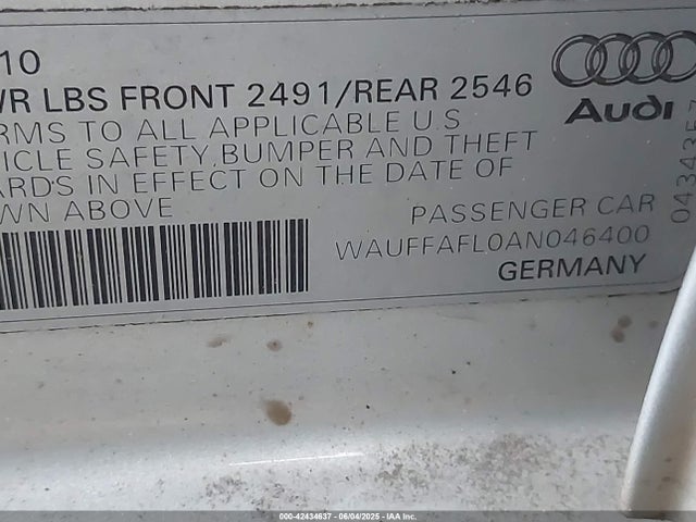 2010 AUDI A4 WAUFFAFL0AN046400 Photo 8