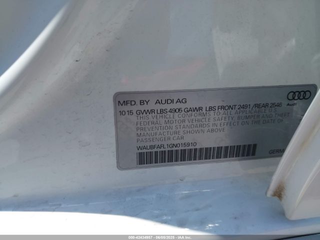 2016 AUDI A4 WAUBFAFL1GN015910 Photo 8