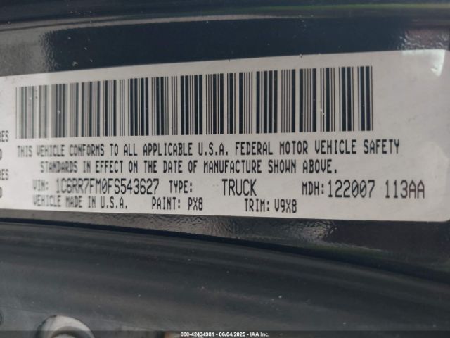 1C6RR7FM0FS543627 RAM 1500 Tradesman