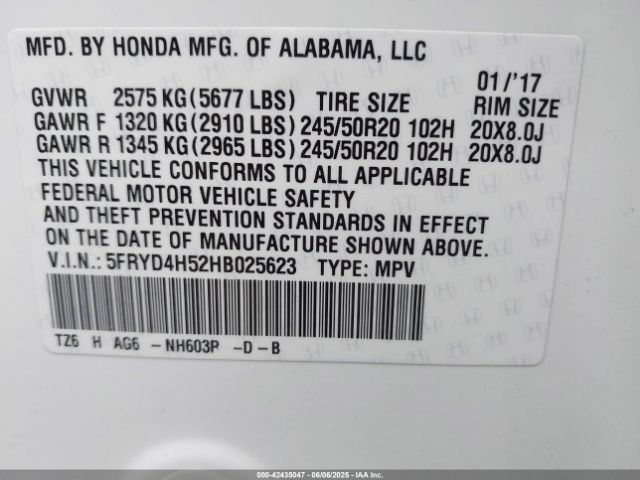 5FRYD4H52HB025623 Acura Mdx Technology Package