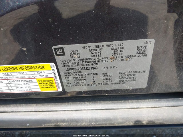 1GKKRNED3EJ201940 GMC Acadia Sle-1