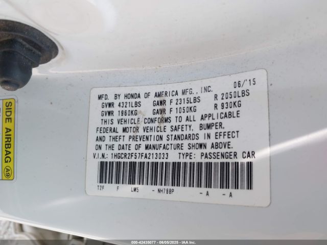 1HGCR2F57FA213033 Honda Accord Sport