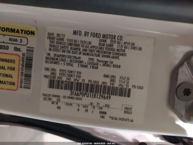 2014 FORD FUSION ENERGI 3FA6P0PU1ER129649 Photo 8