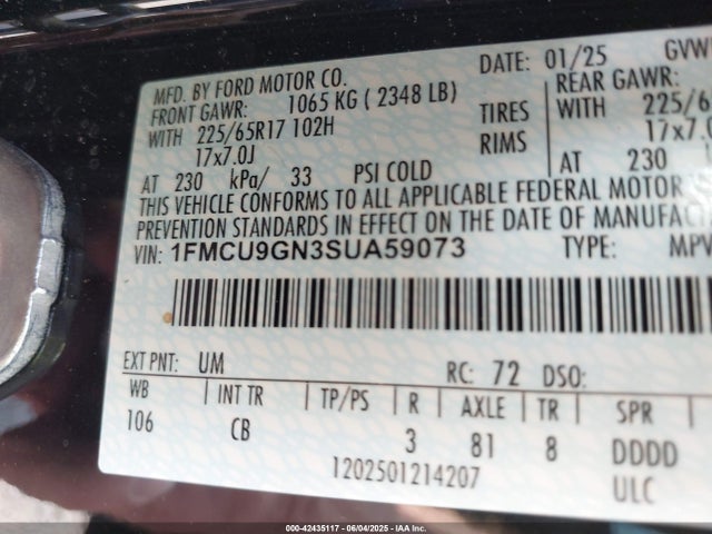Ford Escape Active 2025 1FMCU9GN3SUA59073 Image 9