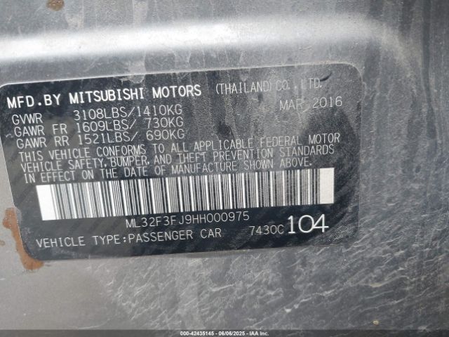 2017 MITSUBISHI MIRAGE G4 ML32F3FJ9HH000975 Photo 8