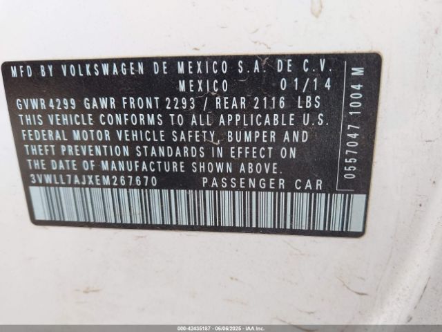 3VWLL7AJXEM267670 Volkswagen Jetta 2.0l Tdi