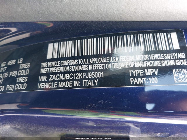ZACNJBC12KPJ95001 Jeep Renegade