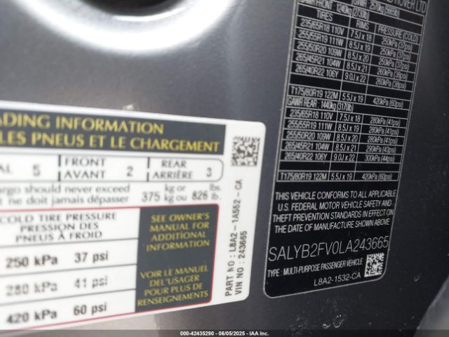 2020 LAND ROVER RANGE ROVER VELAR SALYB2FV0LA243665 Photo 8