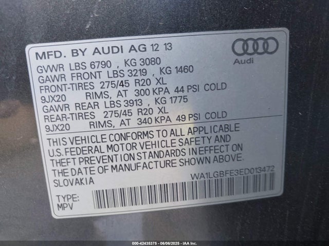 Audi 3.0t Tdi 2014 WA1LGBFE3ED013472 Image 9