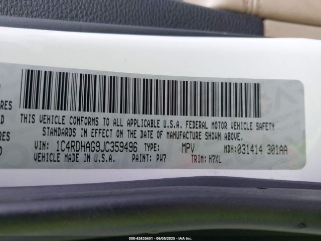 2018 DODGE DURANGO 1C4RDHAG9JC359496 Photo 8