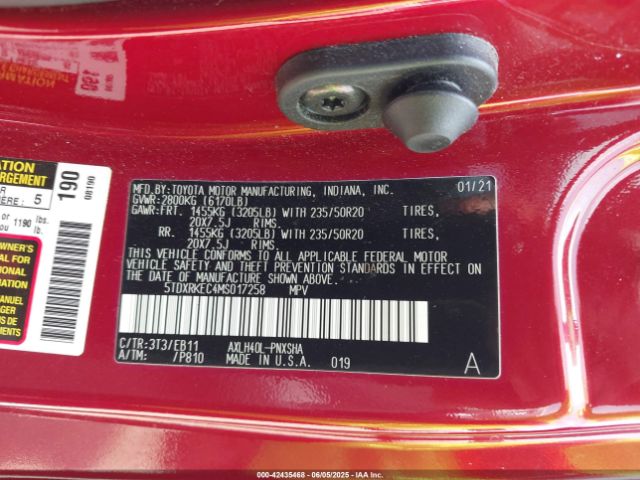 2021 TOYOTA SIENNA 5TDXRKEC4MS017258 Photo 8