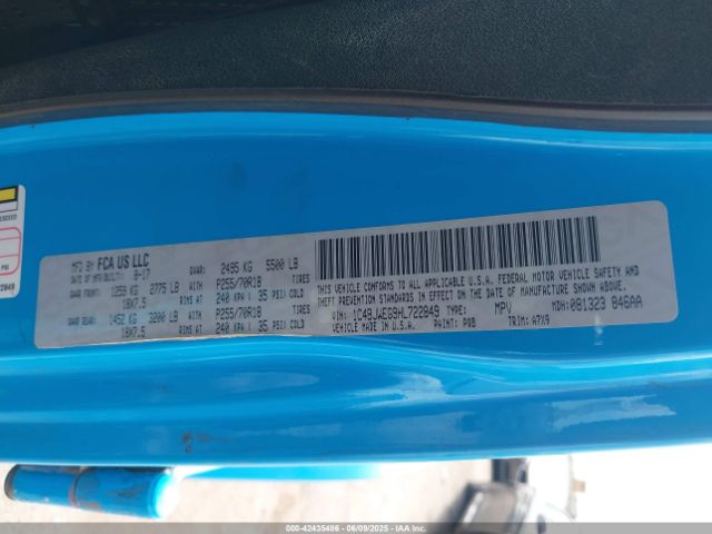 1C4BJWEG9HL722849 Jeep Wrangler Unlimited Sahara 4x4