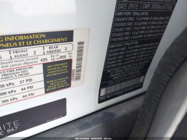 SALGS2VFXGA254295 Land Rover Range Rover 3.0l V6 Supercharged Hse