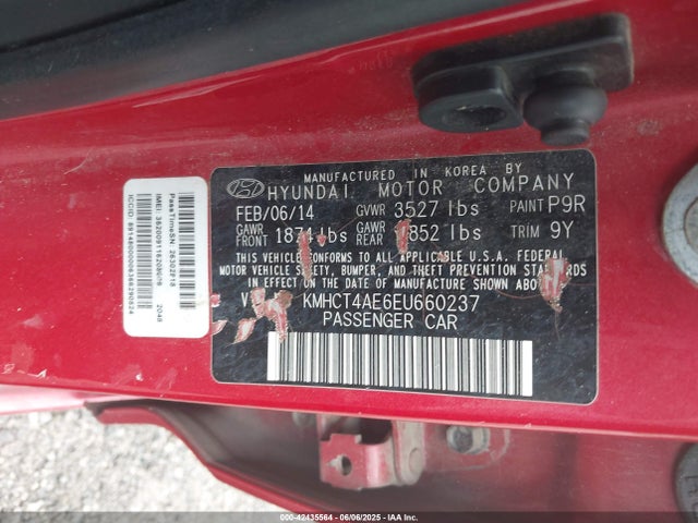 Hyundai dohc gdi gamma 2014 KMHCT4AE6EU660237 Image 9