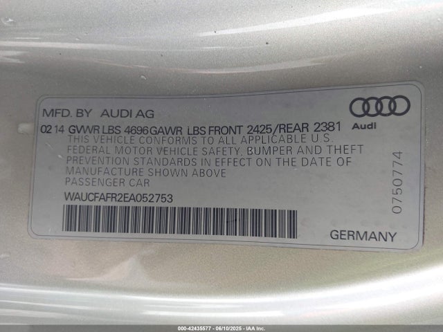 2014 AUDI A5 WAUCFAFR2EA052753 Photo 8