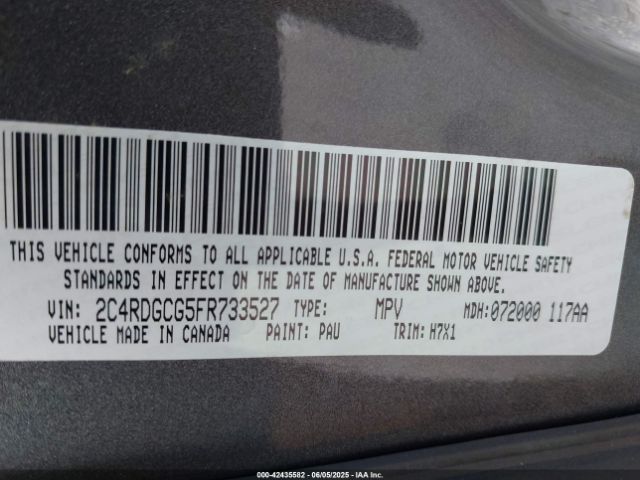 2C4RDGCG5FR733527 Dodge Grand Caravan Sxt