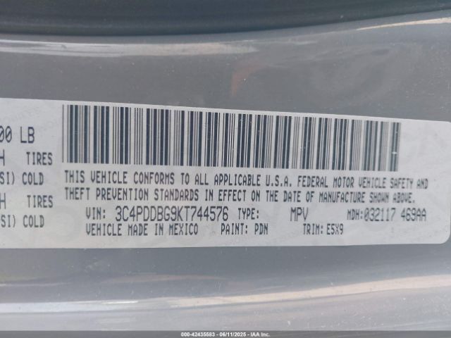 2019 DODGE JOURNEY 3C4PDDBG9KT744576 Photo 8
