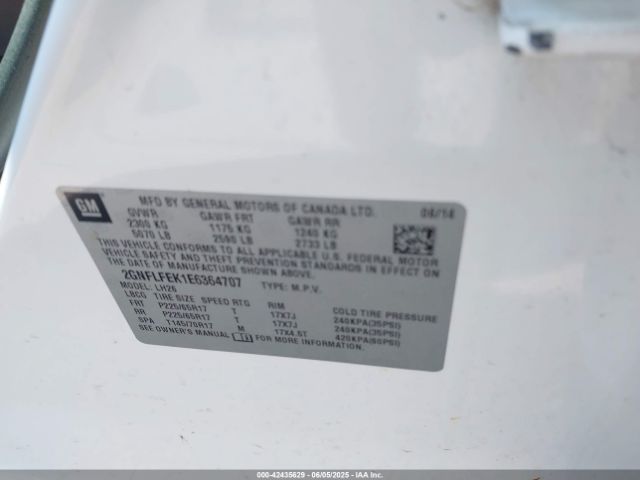 2GNFLFEK1E6364707 Chevrolet EQUINOX 1LT