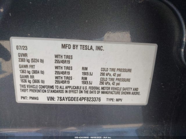 7SAYGDEE4PF823376 Tesla 2023