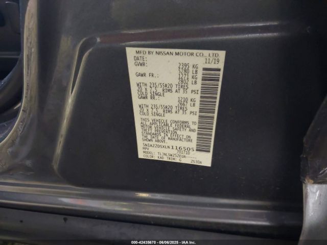 2020 NISSAN MURANO 5N1AZ2DSXLN116505 Photo 8
