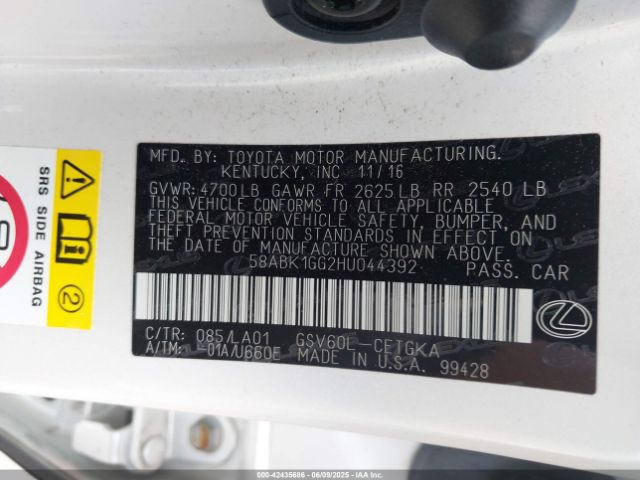 2017 LEXUS ES 350 58ABK1GG2HU044392 Photo 8