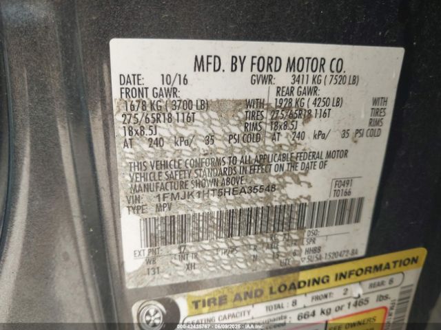 2017 FORD EXPEDITION EL 1FMJK1HT5HEA35548 Photo 8