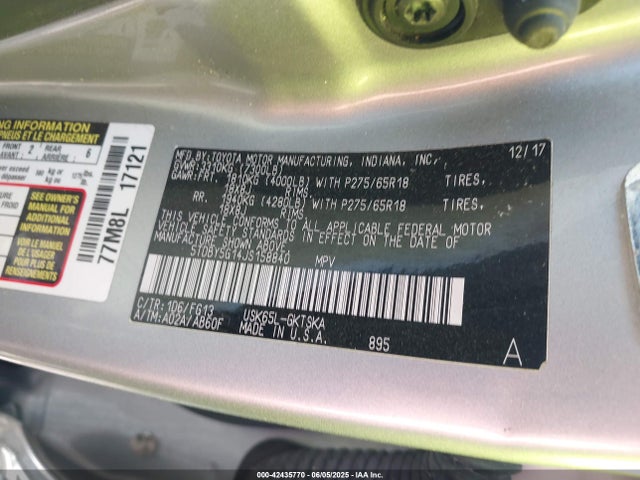 5TDBY5G14JS158840 Toyota 3ur-fe