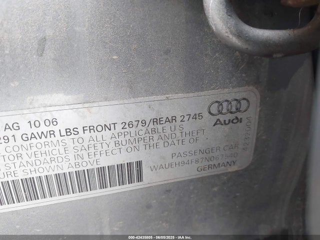 2007 AUDI A6 WAUEH94F87N067540 Photo 8