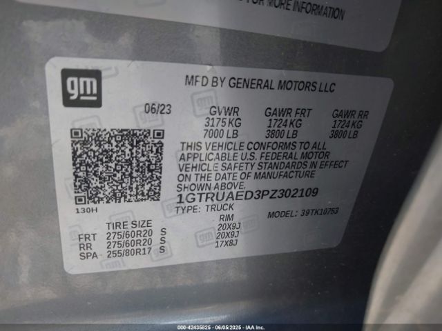 2023 GMC SIERRA 1500 1GTRUAED3PZ302109 Photo 8