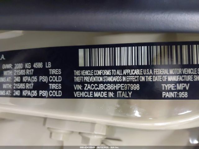 2017 JEEP RENEGADE ZACCJBCB6HPE97998 Photo 8