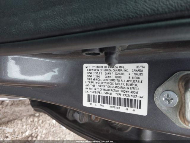 2HGFB2F87EH544481 Honda CIVIC EX