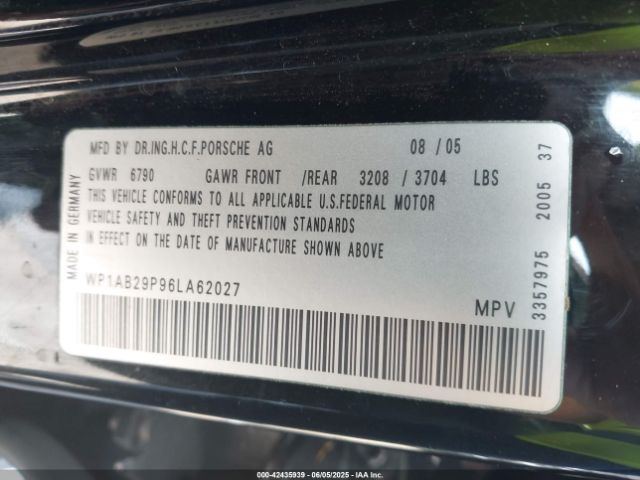 2006 PORSCHE CAYENNE WP1AB29P96LA62027 Photo 8