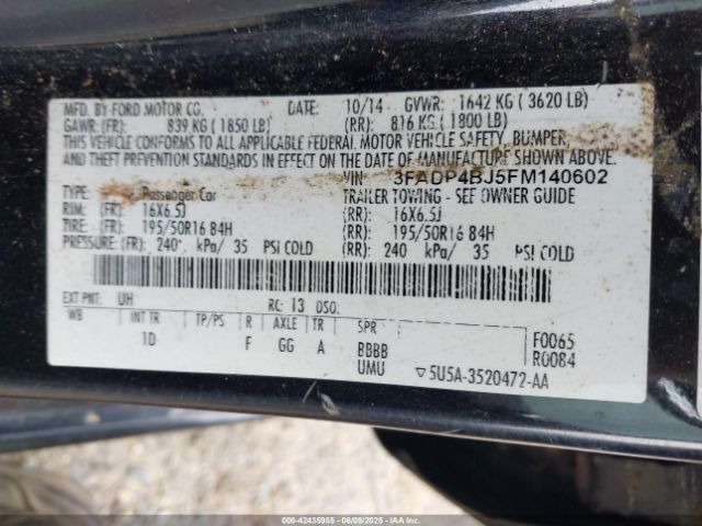 3FADP4BJ5FM140602 Ford FIESTA SE